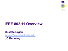 IEEE 802.11 Overview - University of California, Berkeley