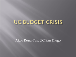 Basic charts from the UC Budget 2009