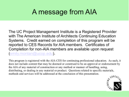 The UC Project Management Institute is a Registered