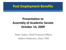 Presentation on UCRP Funding to Assembly of Academic