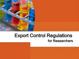 Export Control Regulations