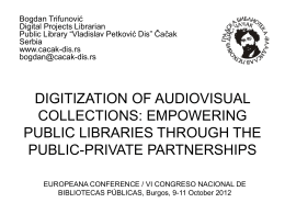 DIGITIZATION OF AUDIOVISUAL COLLECTIONS: EMPOWERING …