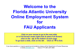 Welcome to the Florida Atlantic University Online