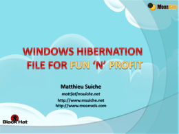 Windows hibernation file for fun ‘n’ profit