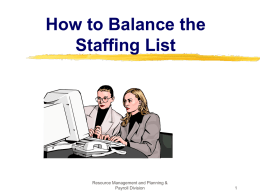 How to balance a Staffing List
