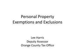 Personal Property Tax Relief