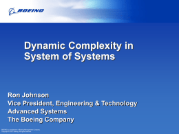 Dynamic Complexity in System of Systems