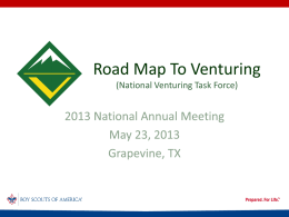 Road Map To Venturing (National Venturing Task Force)