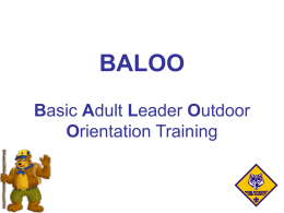 BALOO Basic Adult Leader Outdoor Orientation Training
