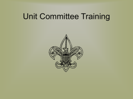 Unit Committee Training