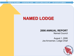 Lodge Annual Report - Order of the Arrow, BSA