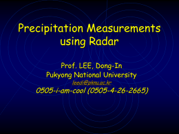 Precipitation Measurements using Radar