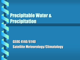 Precipitable Water & Precipitation