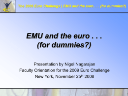 Introduction to EMU and the euro