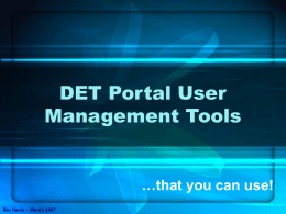 DET User Management Tools - Sydney Region School ICT Website