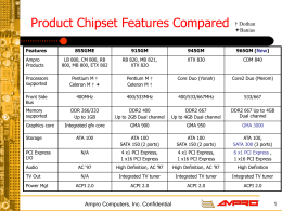 Product Chipset Comparison 2-07
