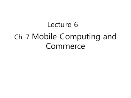 Mobile Computing and Commerce