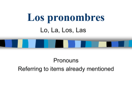 Los Pronombres - Cuaderno Espanol