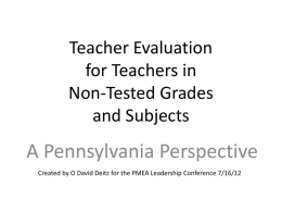 Teacher Evaluation for Teachers in Non