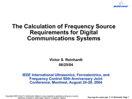 Frequency Source Requirements for Digital Communications