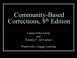 Community Based Corrections, 8th edition