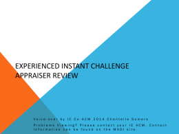 Experienced Instant Challenge Appraiser Review