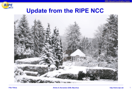 Introduction to the RIPE NCC