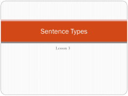 Sentence Types - GEP Discussion and Presentation