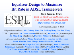 Equalization for ADSL Transceivers