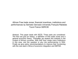 African Free trade zones: financial incentives