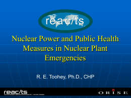 Nuclear Power and Public Health Measures in Nuclear Plant