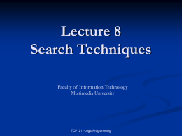 Lecture 8 Search Techniques