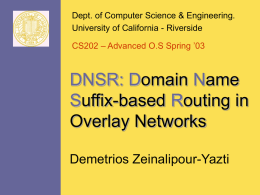 DNSR: Domain Name Suffix-based Routing in Overlay Networks