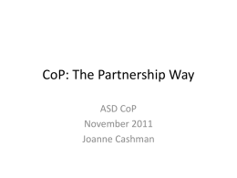 CoP: The Partnership Way