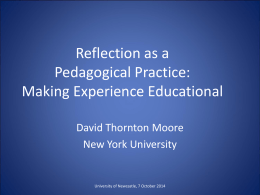 Reflection: Teaching from Experience