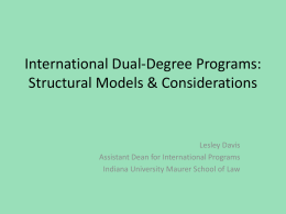 International Dual-Degree Programs: Structural Options
