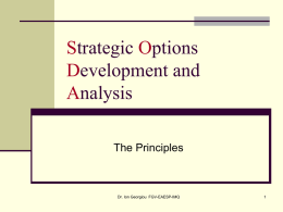 Strategic Options Development and Analysis
