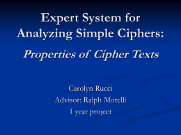 Properties of Cipher Texts - Trinity College Computer