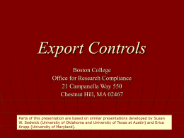 Export Controls - Boston College