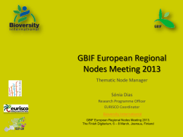 GBIF European Regional Nodes Meeting 2012