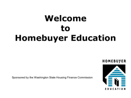 Homebuyer Education - Washington State Housing