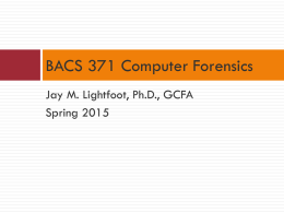 BACS 371 Computer Forensics - University of Northern Colorado