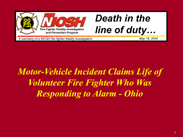 Personal Vehicle Operations to Incidents