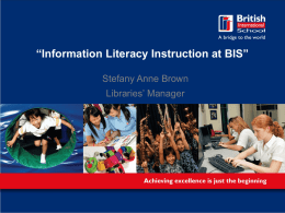 Information Literacy Instruction at BIS”