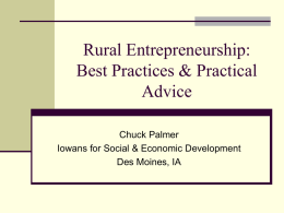 Small-Town Entrepreneurship: Best Practices & Practical Advice