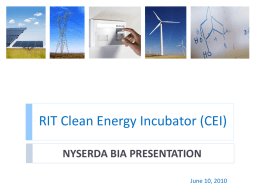 RIT Clean Energy Incubator