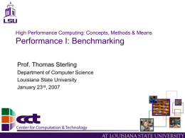 Benchmarking - LSU Center for Computation & Technology