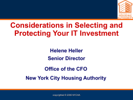 Considerations in Selecting & Protecting Your IT Investment