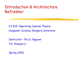 CS 519: Operating System Theory