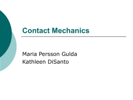Contact Mechanics - imechanica